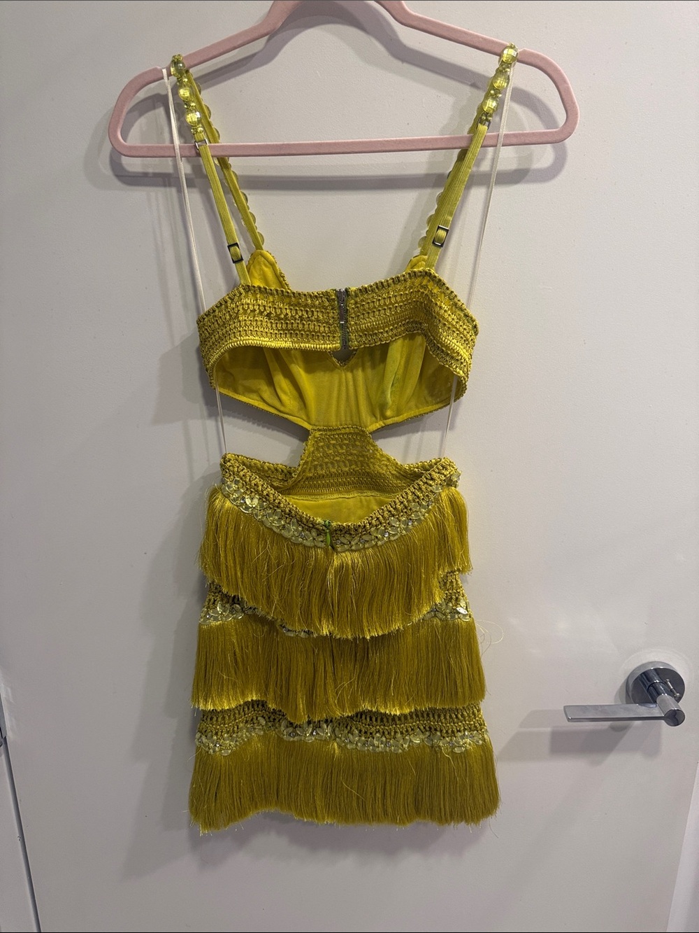 PatBO Yellow Fringe Crochet Camisole - Picture 5 of 7